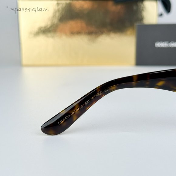 BRAND NEW D&G DG4435 502/73 Havana Dark Brown Cat Eye Women Sunglasses - Picture 5 of 12